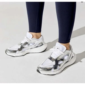 Adidas By Stella Mccartney Metallic Silver Ultra Boost Sneakers  Sz 8.5